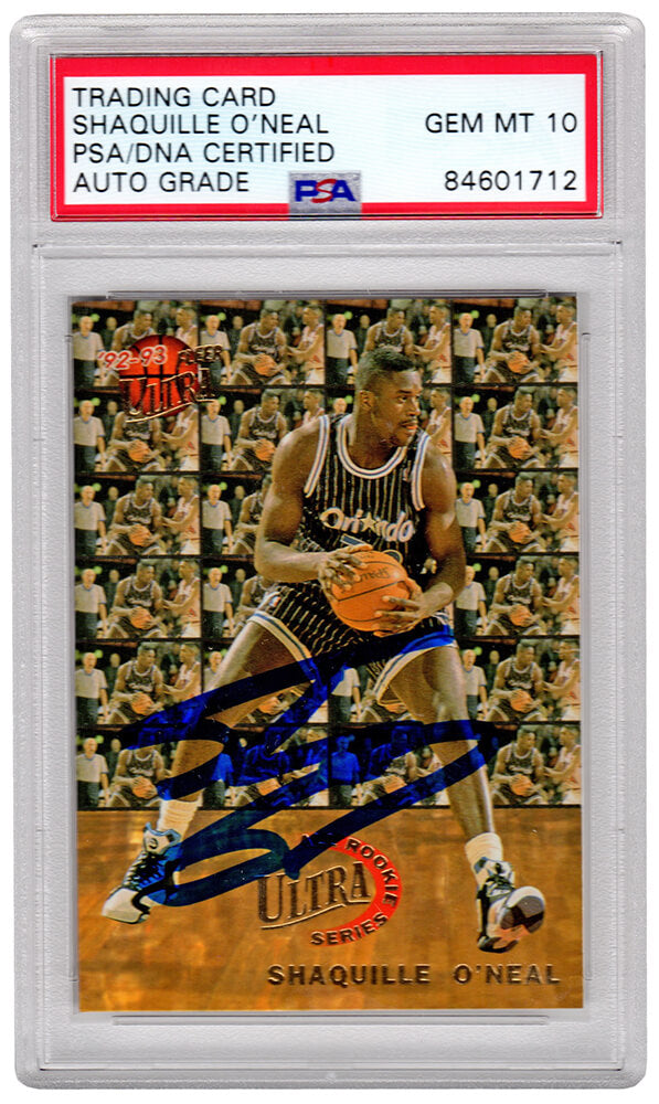 Shaquille O'Neal Signed Orlando Magic 1992 Fleer Ultra All-Rookie Series Rookie Card #7 - (PSA/DNA / Auto Grade 10) - ONECAR232 - Shaquille O'Neal Signed Orlando Magic 1992 Fleer Ultra All-Rookie Series Rookie Card #7 - (PSA/DNA / Auto Grade 10) product image