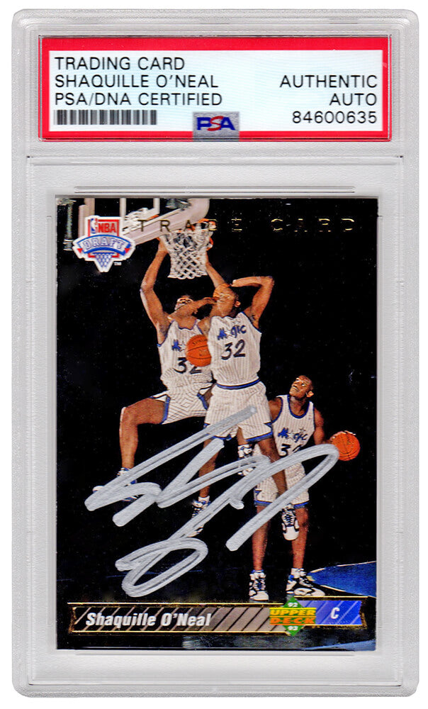 Shaquille O'Neal Signed Orlando Magic 1992-93 Upper Deck Rookie Trade Card #1B - (PSA/DNA Encapsulated) - ONECAR234 - Shaquille O'Neal Signed Orlando Magic 1992-93 Upper Deck Rookie Trade Card #1B - (PSA/DNA Encapsulated) product image