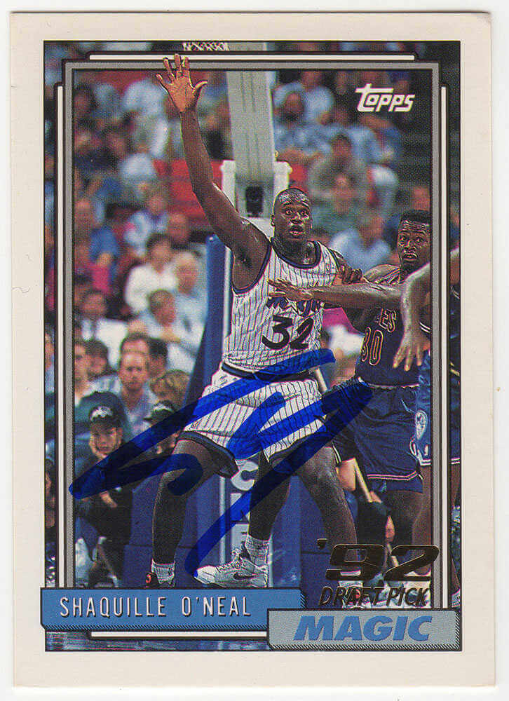 Shaquille O'Neal Signed Magic 1992-93 Topps Rookie Basketball Card #362 - ONECAR239 - Shaquille O'Neal Signed Magic 1992-93 Topps Rookie Basketball Card #362 product image