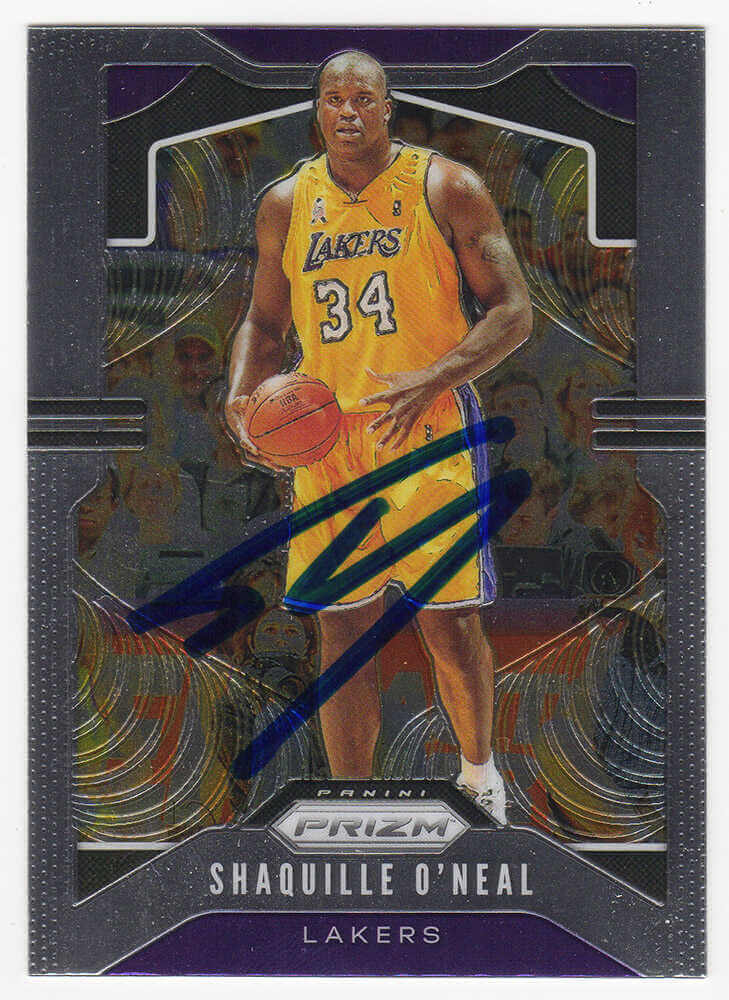 Shaquille O'Neal Signed Los Angeles Lakers 2019 Panini Prizm Basketball Trading Card #11 - ONECAR242 - Shaquille O'Neal Signed Los Angeles Lakers 2019 Panini Prizm Basketball Trading Card #11 product image