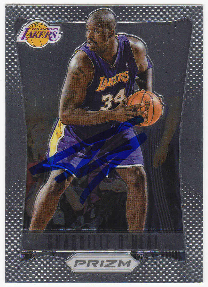 Shaquille O'Neal Signed Los Angeles Lakers 2012-13 Panini Prizm Basketball Trading Card #166 - ONECAR243 - Shaquille O'Neal Signed Los Angeles Lakers 2012-13 Panini Prizm Basketball Trading Card #166 product image