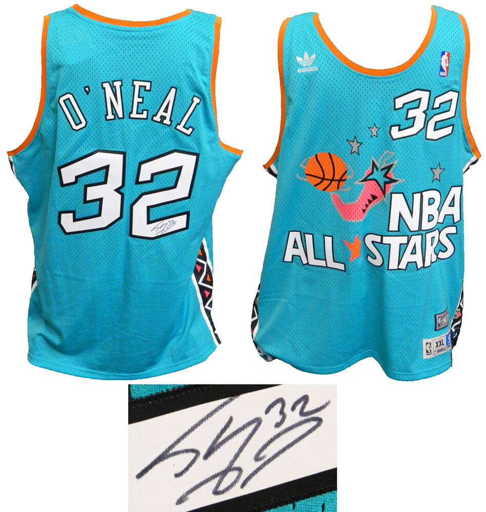 Shaquille O'Neal Signed 1996 All Star Game Teal Official Adidas Throwback Swingman Jersey - ONEJRY206 - Shaquille O'Neal Signed 1996 All Star Game Teal Official Adidas Throwback Swingman Jersey product image
