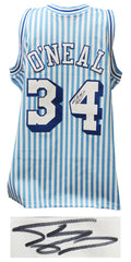 Shaquille O'Neal Signed Los Angeles Lakers Mitchell & Ness White & Blue Stripe NBA Swingman Basketball Jersey - ONEJRY215 - Shaquille O'Neal Signed Los Angeles Lakers Mitchell & Ness White & Blue Stripe NBA Swingman Basketball Jersey product image