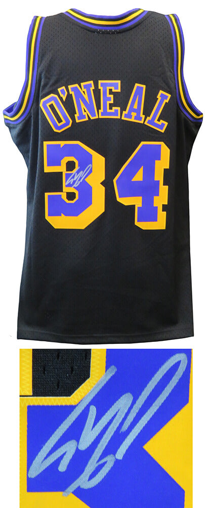 Shaquille O'Neal Signed Los Angeles Lakers Mitchell & Ness Black NBA Swingman Basketball Jersey - ONEJRY216 - Shaquille O'Neal Signed Los Angeles Lakers Mitchell & Ness Black NBA Swingman Basketball Jersey product image