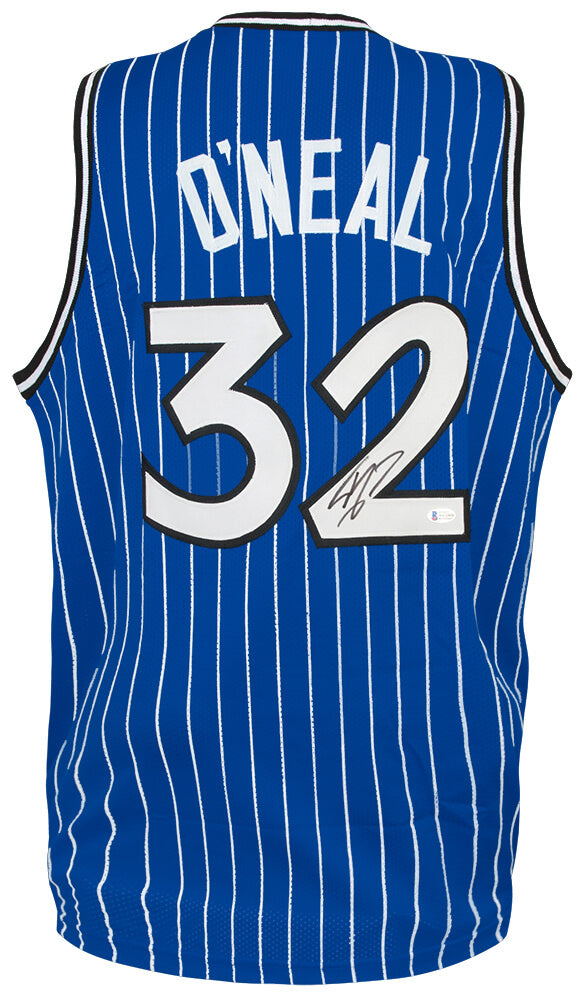 Shaquille O'Neal Signed Blue Throwback Custom Basketball Jersey - (Beckett) - ONEJRY219 - Shaquille O'Neal Signed Blue Throwback Custom Basketball Jersey - (Beckett) product image
