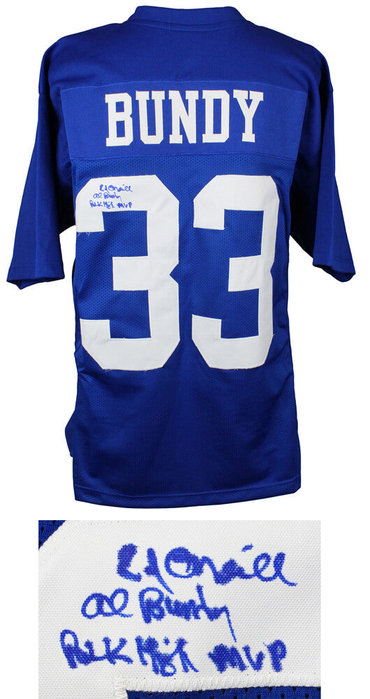 Ed O'Neill Signed Al Bundy #33 Polk High Blue Football Jersey w/Al Bundy, Polk High MVP - ONEJRY508 - Ed O'Neill Signed Al Bundy #33 Polk High Blue Football Jersey w/Al Bundy, Polk High MVP product image