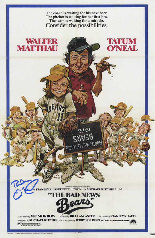 Tatum O'Neal Signed Bad News Bears 11x17 Movie Poster - ONEPST510 - Tatum O'Neal Signed Bad News Bears 11x17 Movie Poster product image