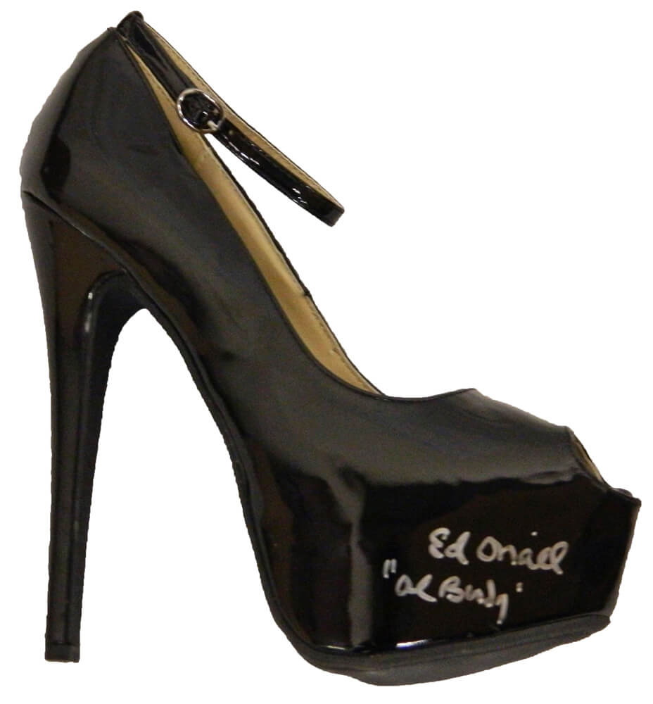 Ed O'Neill Signed Women's Black High Heel Pump Shoe w/Al Bundy - ONESHO500 - Ed O'Neill Signed Women's Black High Heel Pump Shoe w/Al Bundy product image
