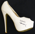 Ed O'Neill Signed Women's White High Heel Pump Shoe w/Al Bundy - ONESHO501 - Ed O'Neill Signed Women's White High Heel Pump Shoe w/Al Bundy product image