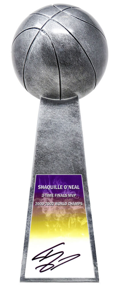Shaquille O'Neal Signed Basketball Champion 14 Inch Replica Silver Trophy - ONETRO200 - Shaquille O'Neal Signed Basketball Champion 14 Inch Replica Silver Trophy product image