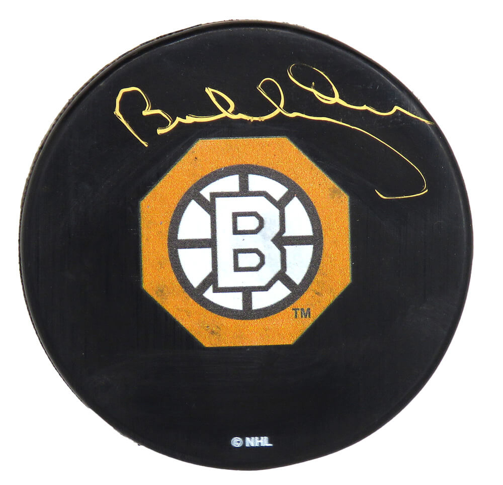 Bobby Orr Signed Boston Bruins Throwback Logo Hockey Puck (Great North) - ORRPUC400 - Bobby Orr Signed Boston Bruins Throwback Logo Hockey Puck (Great North) product image