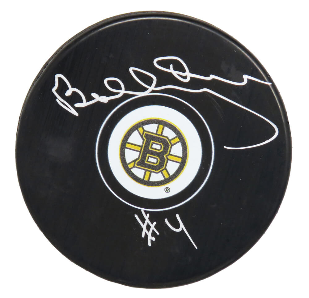 Bobby Orr Signed Boston Bruins Logo Hockey Puck (Great North) - ORRPUC401 - Bobby Orr Signed Boston Bruins Logo Hockey Puck (Great North) product image