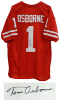 Tom Osborne Signed Red Custom Football Jersey - OSBJRY301 - Tom Osborne Signed Red Custom Football Jersey product image