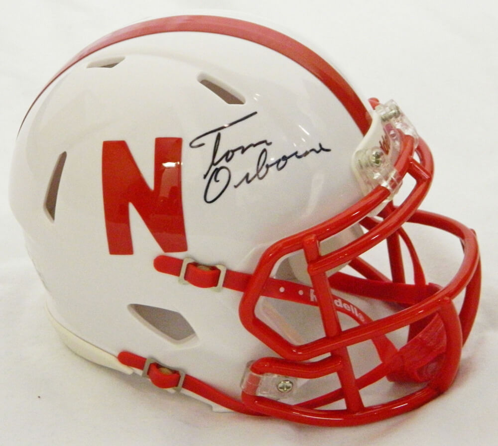 Tom Osborne Signed Nebraska Cornhuskers Riddell Speed Mini Helmet - OSBMIN302 - Tom Osborne Signed Nebraska Cornhuskers Riddell Speed Mini Helmet product image