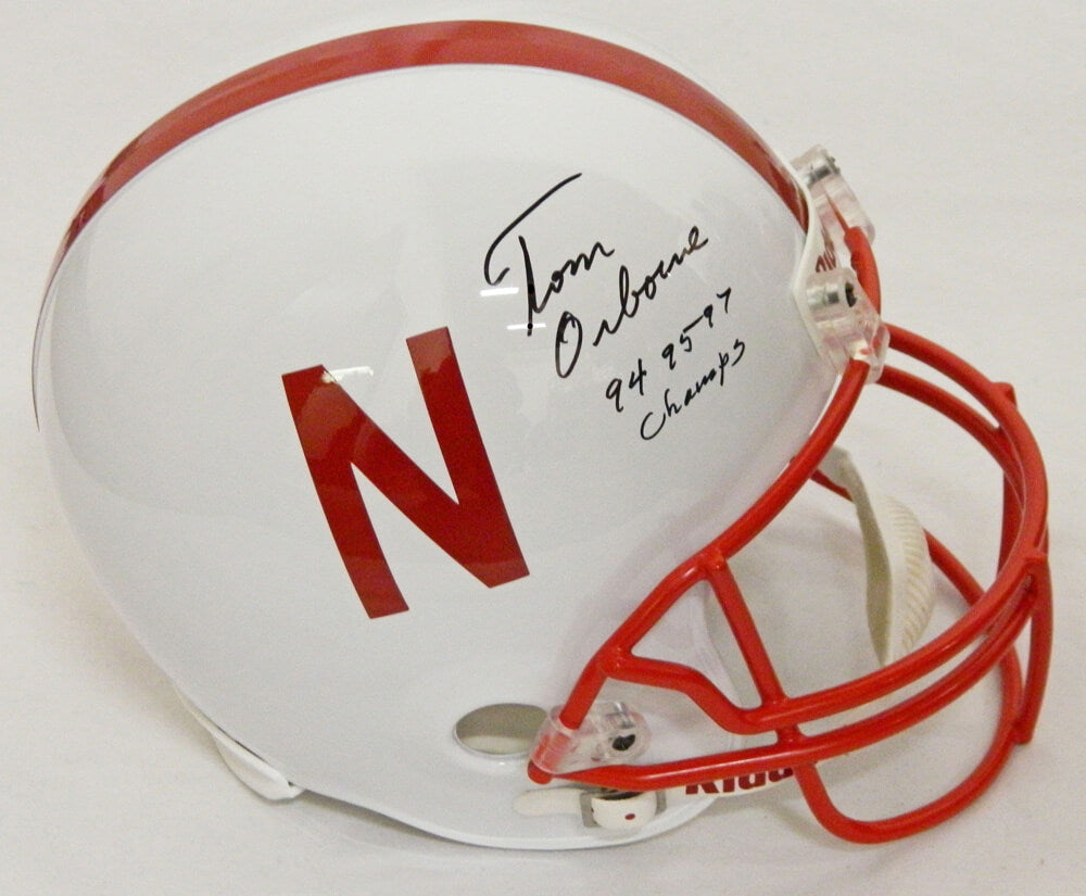 Tom Osborne signed Nebraska Cornhuskers Riddell F/S Replica Helmet w/94,95,97 Champs - OSBREP302 - Tom Osborne signed Nebraska Cornhuskers Riddell F/S Replica Helmet w/94,95,97 Champs product image