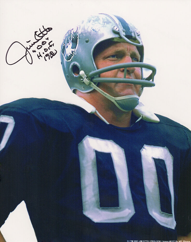 Jim Otto Signed Raiders Black Jersey Close Up 8x10 Photo w/HOF 1980 - OTT08P302 - Jim Otto Signed Raiders Black Jersey Close Up 8x10 Photo w/HOF 1980 product image