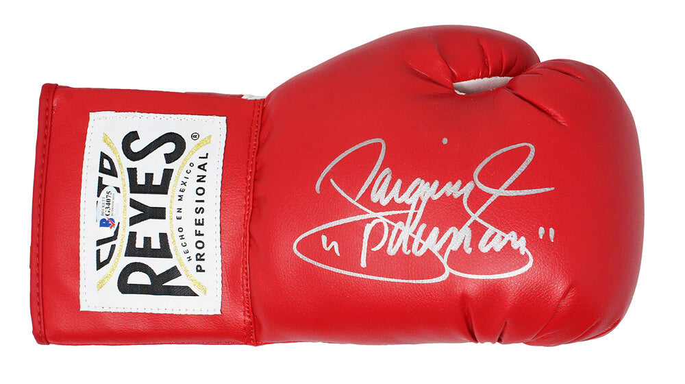 Manny 'Pacman' Pacquiao Signed Cleto Reyes Red Boxing Glove (Beckett) - PACGLV504 - Manny 'Pacman' Pacquiao Signed Cleto Reyes Red Boxing Glove (Beckett) product image