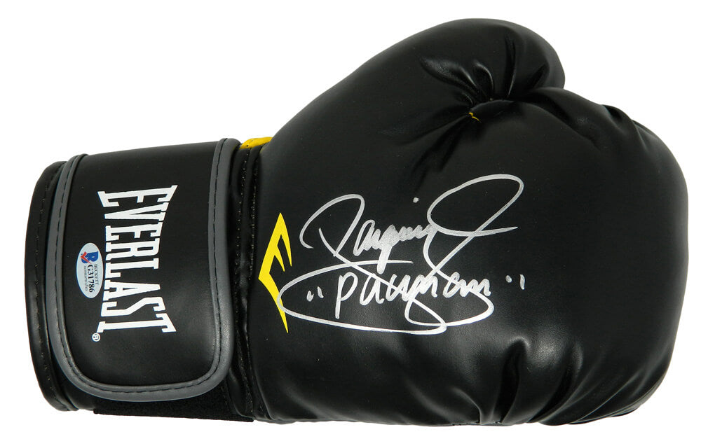 Manny 'Pacman' Pacquiao Signed Everlast Black Boxing Glove (Beckett) - PACGLV505 - Manny 'Pacman' Pacquiao Signed Everlast Black Boxing Glove (Beckett) product image