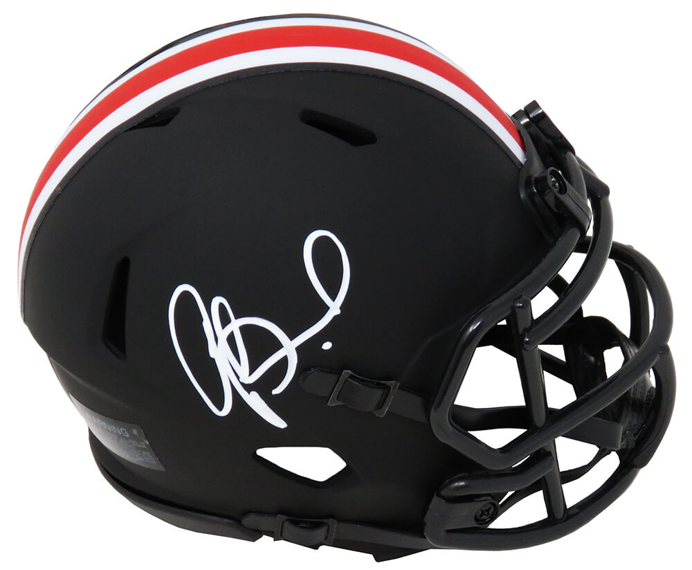 Orlando Pace Signed Ohio State Eclipse Black Matte Riddell Speed Mini Helmet - PACMIN305 - Orlando Pace Signed Ohio State Eclipse Black Matte Riddell Speed Mini Helmet product image