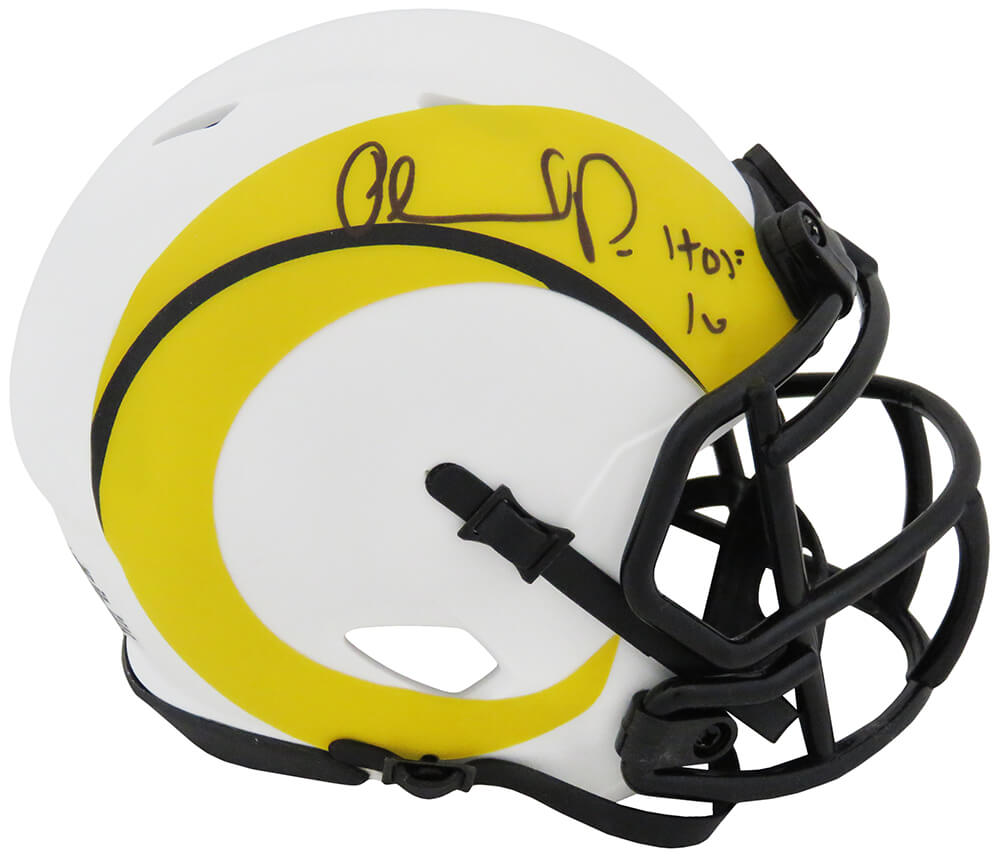 Orlando Pace Signed Rams Lunar Eclipse Riddell Speed Mini Helmet w/HOF'16 - PACMIN307 - Orlando Pace Signed Rams Lunar Eclipse Riddell Speed Mini Helmet w/HOF'16 product image
