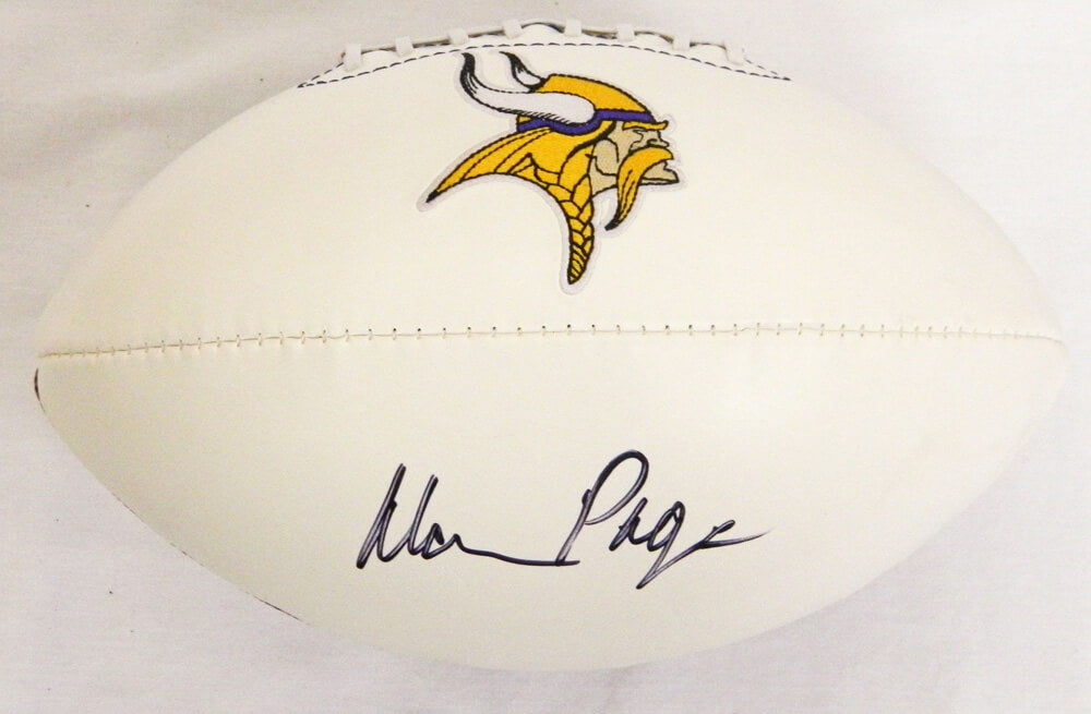 Alan Page Signed Vikings White Full-Size Logo Football - PAGFTB300 - Alan Page Signed Vikings White Full-Size Logo Football product image