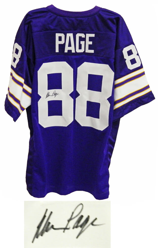 Alan Page Signed Purple Custom Throwback Jersey - PAGJRY300 - Alan Page Signed Purple Custom Throwback Jersey product image