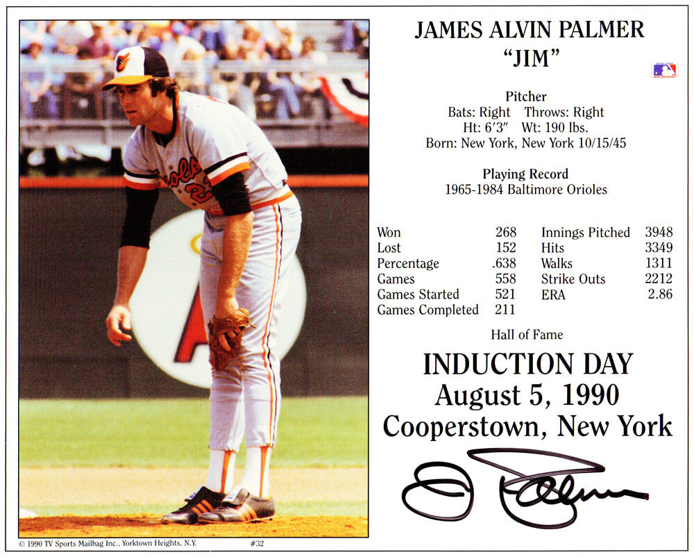Jim Palmer Signed Baltimore Orioles Hall of Fame Induction Day Action Image 8x10 Photo - PAL08P112 - Jim Palmer Signed Baltimore Orioles Hall of Fame Induction Day Action Image 8x10 Photo product image