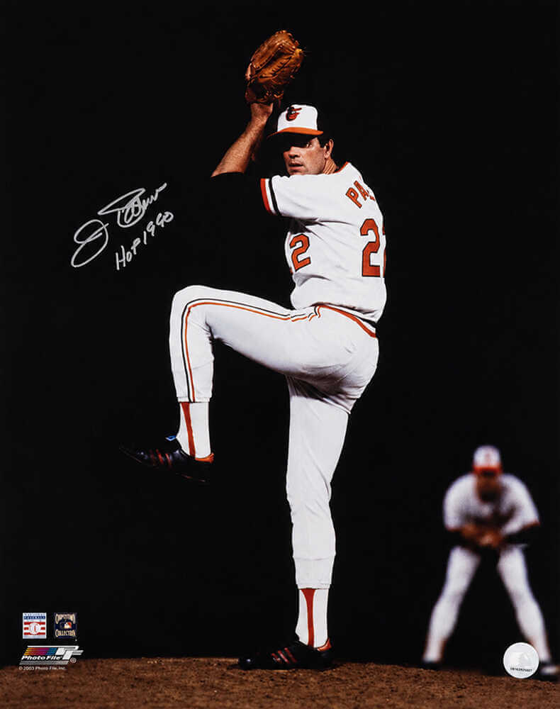 Jim Palmer Signed Baltimore Orioles White Jersey Pitching 16x20 Photo w/HOF 1990 - PAL16P100 - Jim Palmer Signed Baltimore Orioles White Jersey Pitching 16x20 Photo w/HOF 1990 product image