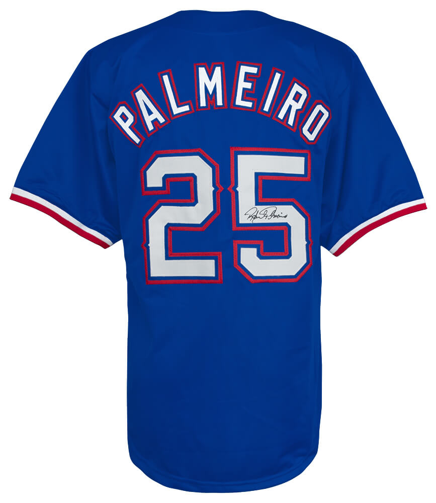 Rafael Palmeiro Signed Blue Custom Baseball Jersey - PALJRY111 - Rafael Palmeiro Signed Blue Custom Baseball Jersey product image