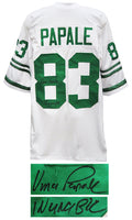 Vince Papale Signed White Throwback Custom Football Jersey w/Invincible - PAPJRY301 - Vince Papale Signed White Throwback Custom Football Jersey w/Invincible product image