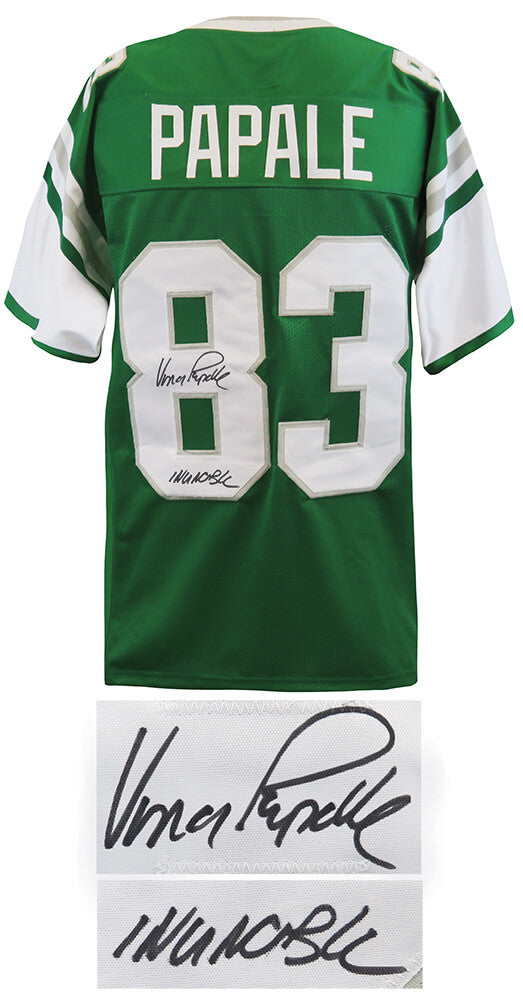 Vince Papale Signed Green T/B Custom Football Jersey w/Invincible - PAPJRY302 - Vince Papale Signed Green T/B Custom Football Jersey w/Invincible product image