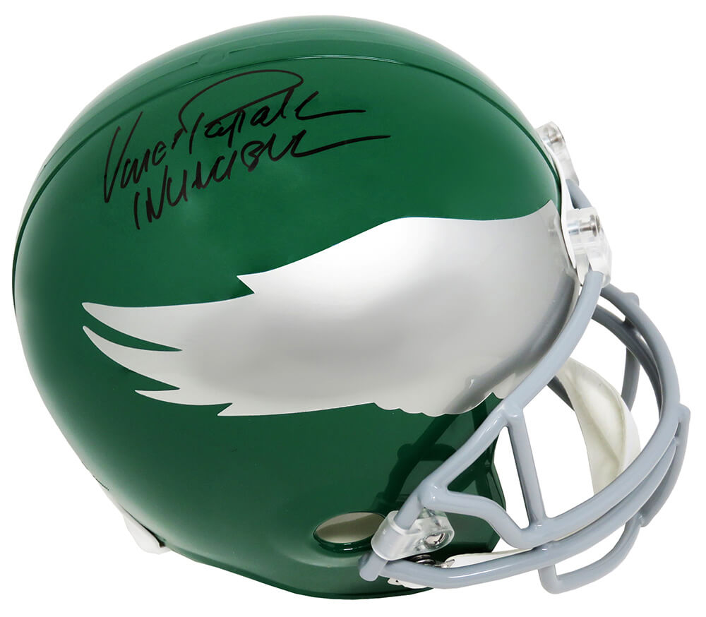 Vince Papale Signed Eagles T/B Riddell Full Size Replica Helmet w/Invincible - PAPREP301 - Vince Papale Signed Eagles T/B Riddell Full Size Replica Helmet w/Invincible product image