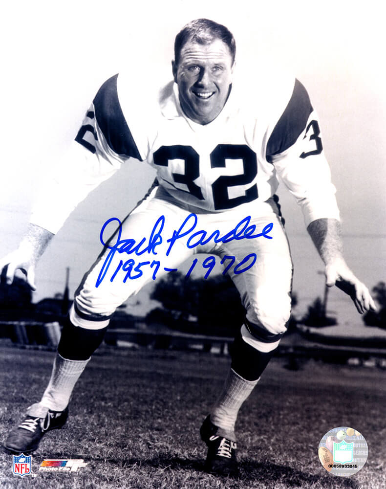 Jack Pardee Signed Los Angeles Rams Stance Pose B&W 8x10 Photo w/1957-1970 - PAR08P311 - Jack Pardee Signed Los Angeles Rams Stance Pose B&W 8x10 Photo w/1957-1970 product image