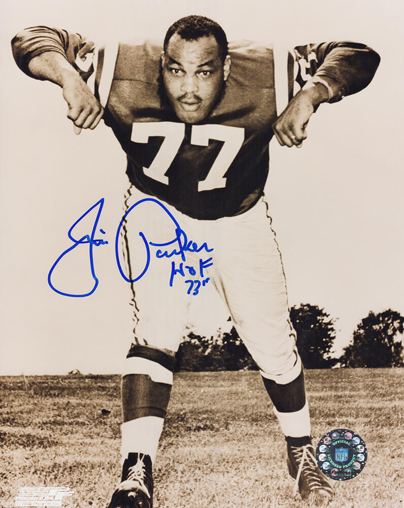 Jim Parker Signed Colts B&W Pose 8x10 Photo w/HOF'73 - PAR08P320 - Jim Parker Signed Colts B&W Pose 8x10 Photo w/HOF'73 product image