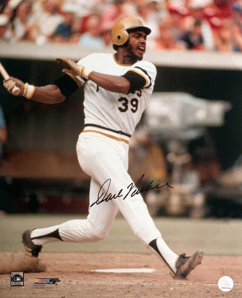 Dave Parker Signed Pittsburgh Pirates White Jersey Action 16x20 Photo (In Black) - PAR16P113TW - Dave Parker Signed Pittsburgh Pirates White Jersey Action 16x20 Photo (In Black) product image