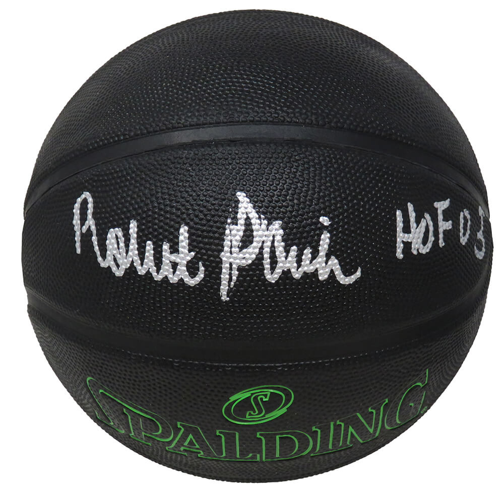 Robert Parish Signed Spalding Phantom Black With Green Lettering NBA Basketball w/HOF'03 - PARBSK209 - Robert Parish Signed Spalding Phantom Black With Green Lettering NBA Basketball w/HOF'03 product image