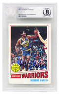 Robert Parish Signed Golden State Warriors 1977 Topps Basketball Rookie Card #111 - (Beckett Encapsulated) - PARCAR201 - Robert Parish Signed Golden State Warriors 1977 Topps Basketball Rookie Card #111 - (Beckett Encapsulated) product image
