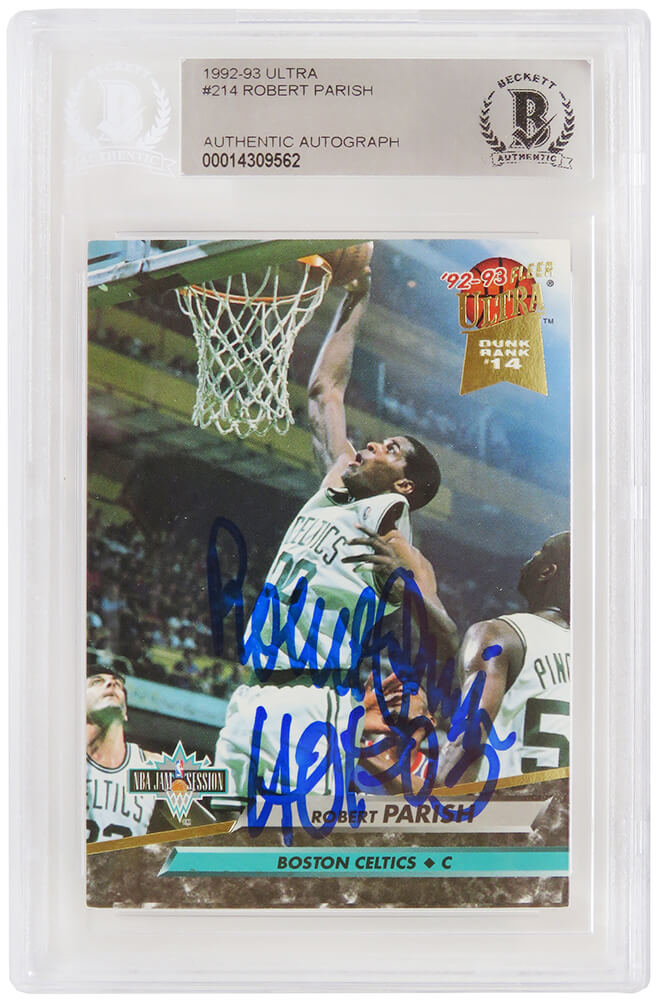 Robert Parish Signed Boston Celtics 1992-93 Fleer Ultra Basketball Card #214 w/HOF'03 - (Beckett Encapsulated) - PARCAR205 - Robert Parish Signed Boston Celtics 1992-93 Fleer Ultra Basketball Card #214 w/HOF'03 - (Beckett Encapsulated) product image