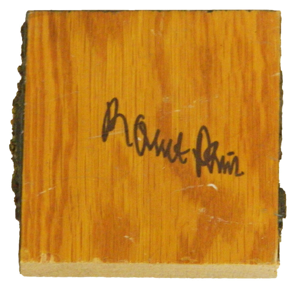 Robert Parish Signed Celtics Boston Garden Original Parquet 4x4 Floor Piece - PARFLO200 - Robert Parish Signed Celtics Boston Garden Original Parquet 4x4 Floor Piece product image