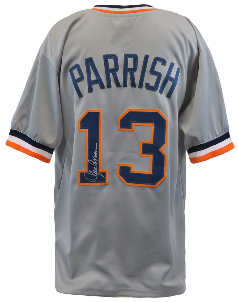 Lance Parrish Signed Gray Custom Baseball Jersey - PARJRY120 - Lance Parrish Signed Gray Custom Baseball Jersey product image