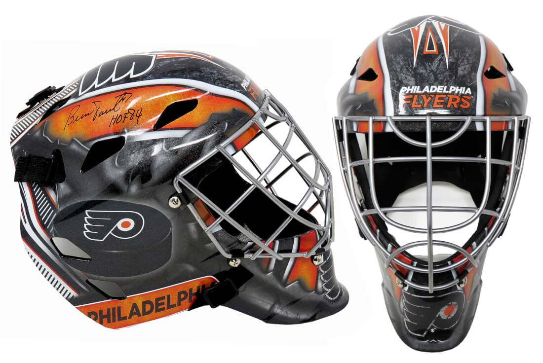 Bernie Parent Signed Philadelphia Flyers Replica Hockey Goalie Mask w/HOF'84 - PARMAS401 - Bernie Parent Signed Philadelphia Flyers Replica Hockey Goalie Mask w/HOF'84 product image