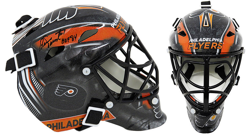 Bernie Parent Signed Philadelphia Flyers Mini Hockey Goalie Mask w/HOF'84 - PARMIN400 - Bernie Parent Signed Philadelphia Flyers Mini Hockey Goalie Mask w/HOF'84 product image