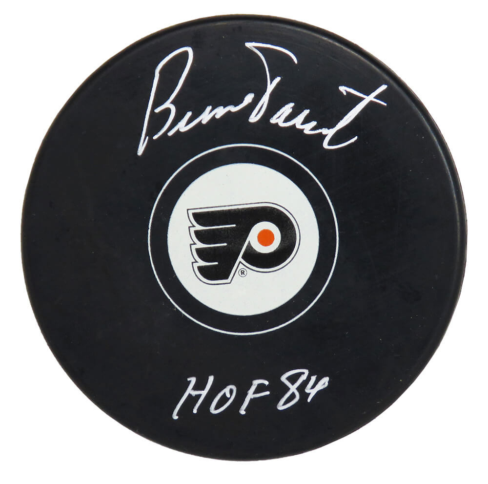 Bernie Parent Signed Philadelphia Flyers Logo Hockey Puck w/HOF'84 - PARPUC400 - Bernie Parent Signed Philadelphia Flyers Logo Hockey Puck w/HOF'84 product image