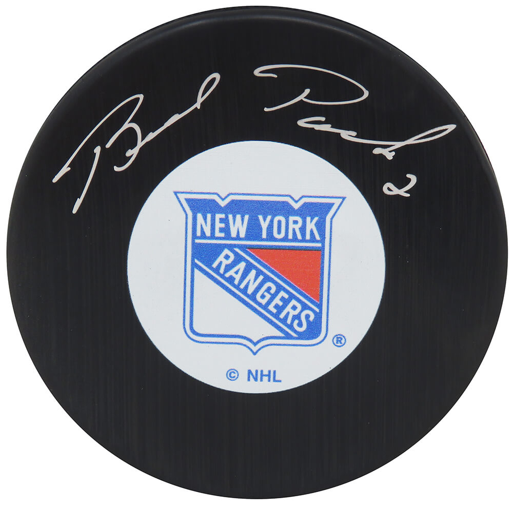 Brad Park Signed Rangers Team Logo Hockey Puck - PARPUC413 - Brad Park Signed Rangers Team Logo Hockey Puck product image