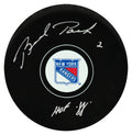 Brad Park Signed New York Rangers Logo Hockey Puck w/HOF'88 - PARPUC414 - Brad Park Signed New York Rangers Logo Hockey Puck w/HOF'88 product image