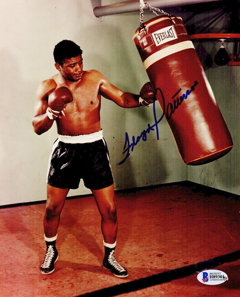 Floyd Patterson Signed Boxing Punching Heavy Bag 8x10 Photo - PAT08P501 - Floyd Patterson Signed Boxing Punching Heavy Bag 8x10 Photo product image