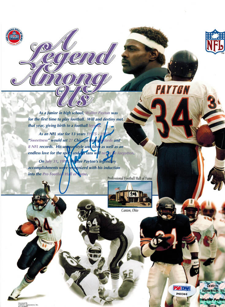 Walter Payton Signed Bears Legend Among Us 8x10 Photo - PAY08P300 - Walter Payton Signed Bears Legend Among Us 8x10 Photo product image