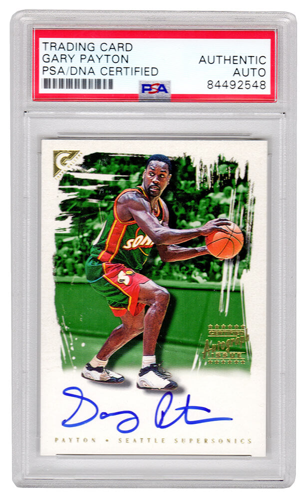 Gary Payton Signed Seattle Supersonics 2000-01 Topps Gallery Trading Card #GS-GP (PSA/DNA Encapsulated) - PAYCAR204 - Gary Payton Signed Seattle Supersonics 2000-01 Topps Gallery Trading Card #GS-GP (PSA/DNA Encapsulated) product image