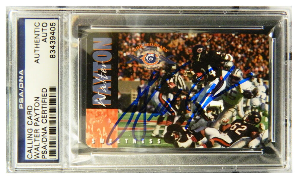 Walter Payton Signed Chicago Bears Calling Card - (PSA Encapsulated) - PAYCAR300 - Walter Payton Signed Chicago Bears Calling Card - (PSA Encapsulated) product image