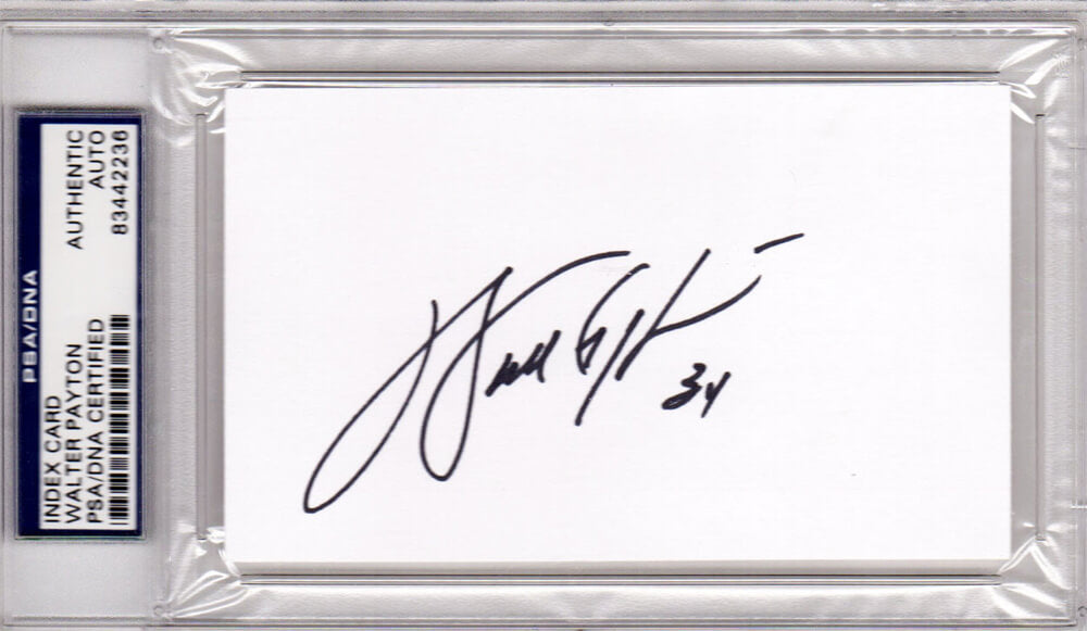 Walter Payton Signed White Index Card Cut  - PSA Encapsulated - PAYCUT300 - Walter Payton Signed White Index Card Cut - PSA Encapsulated product image